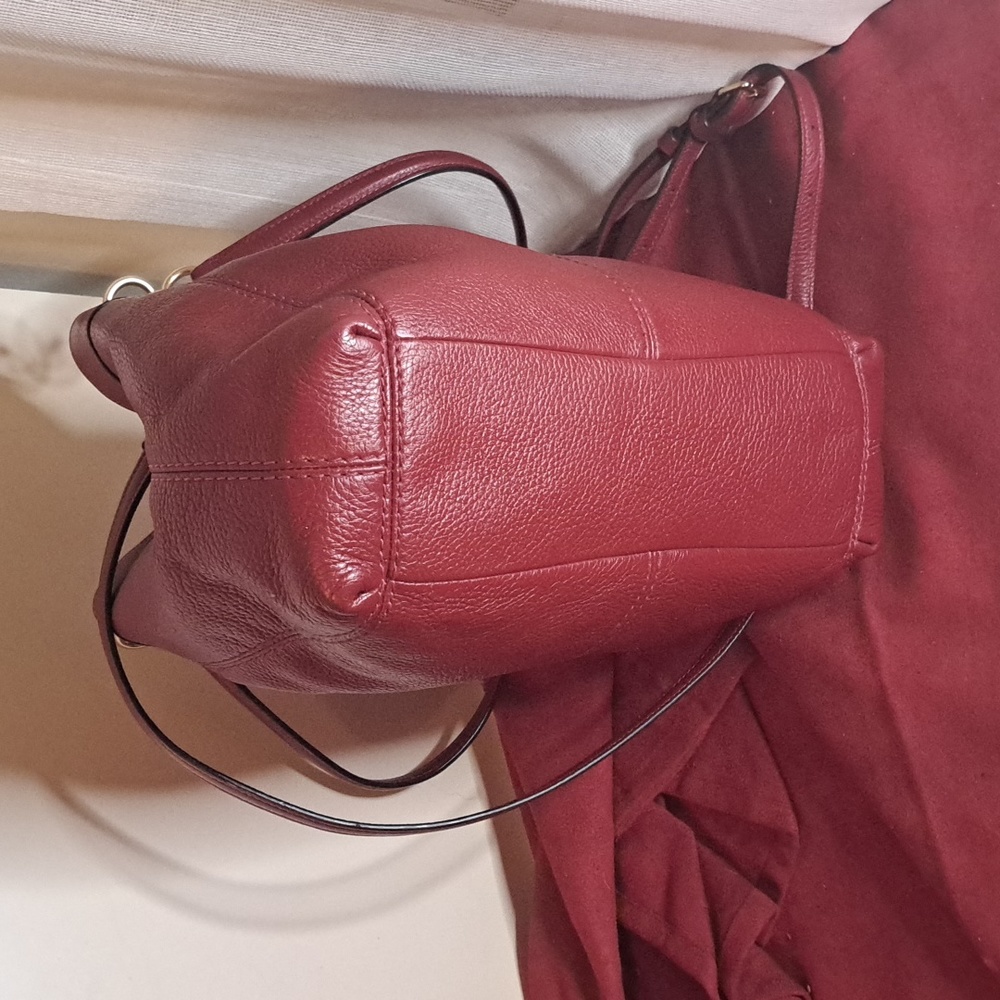 NEW Coach Lexy Pebble Soft Dark Red Leather Satchel Crossbody - Picture 6 of 9